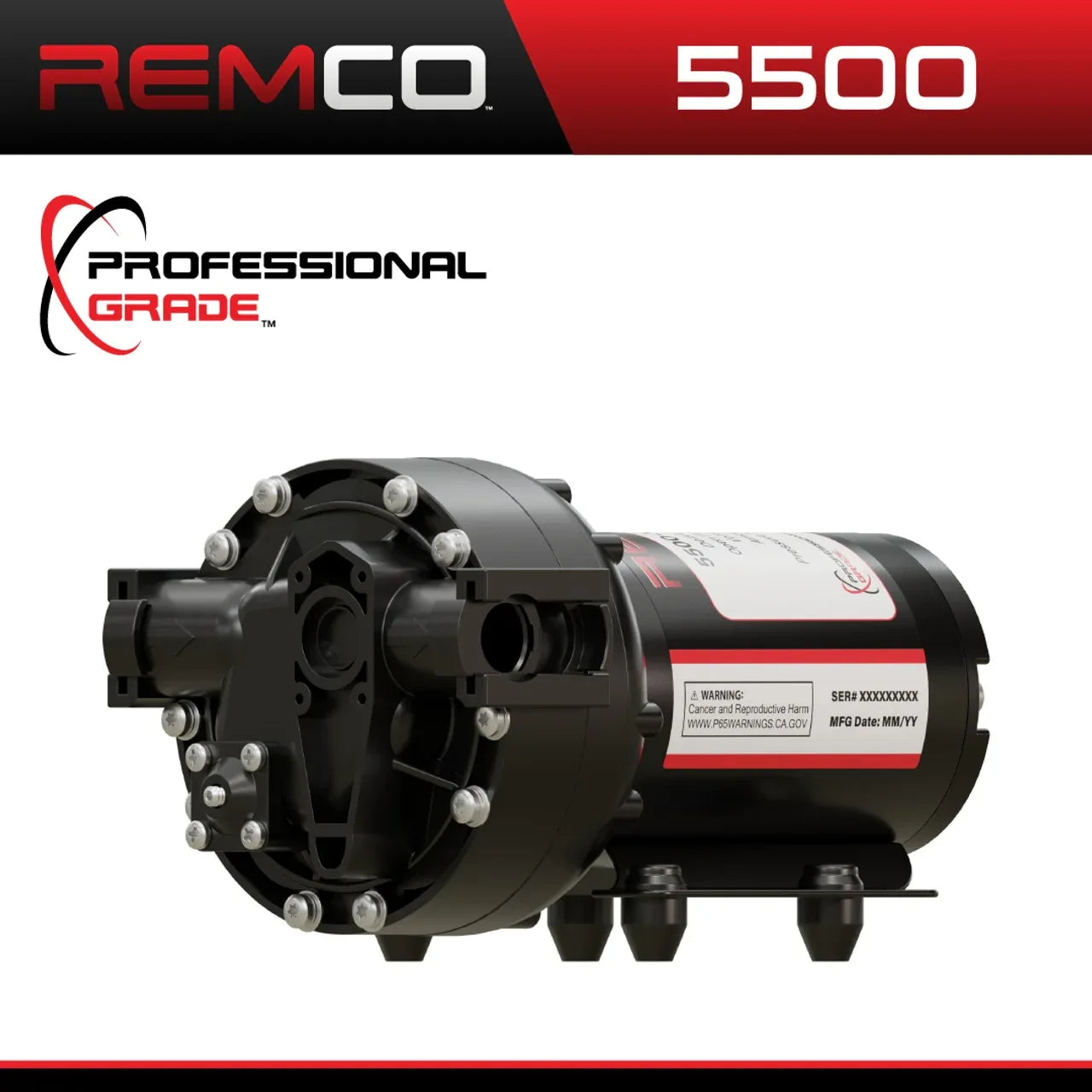 Remco 5500 Series 5.3 GPM Soft Wash Pump | 3/4" QA 12V ByPass Pump - Soft Wash Factory