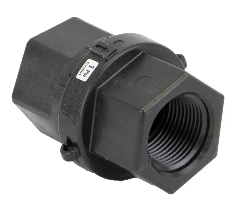 1" FNPT Polypropylene Banjo Check Valve - Soft Wash Factory