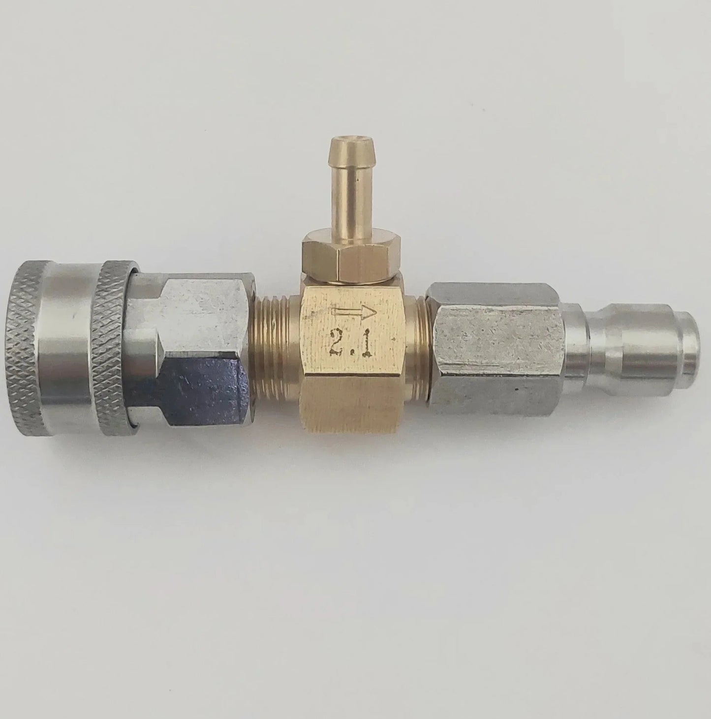 2.1 Downstream Chemical Injector w/ SS Quick Connects - General Pump Hi-Draw 3/8" - Soft Wash Factory