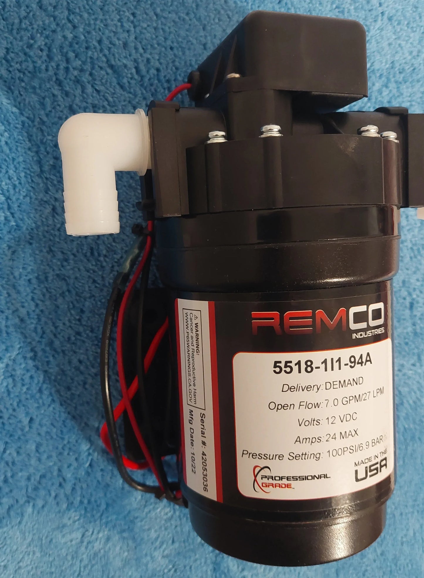 12 Volt Remco 7GPM 100 PSI SmoothFlo Series FLO-IQ w/ 3/4" Quick Connects 90 - Soft Wash Factory
