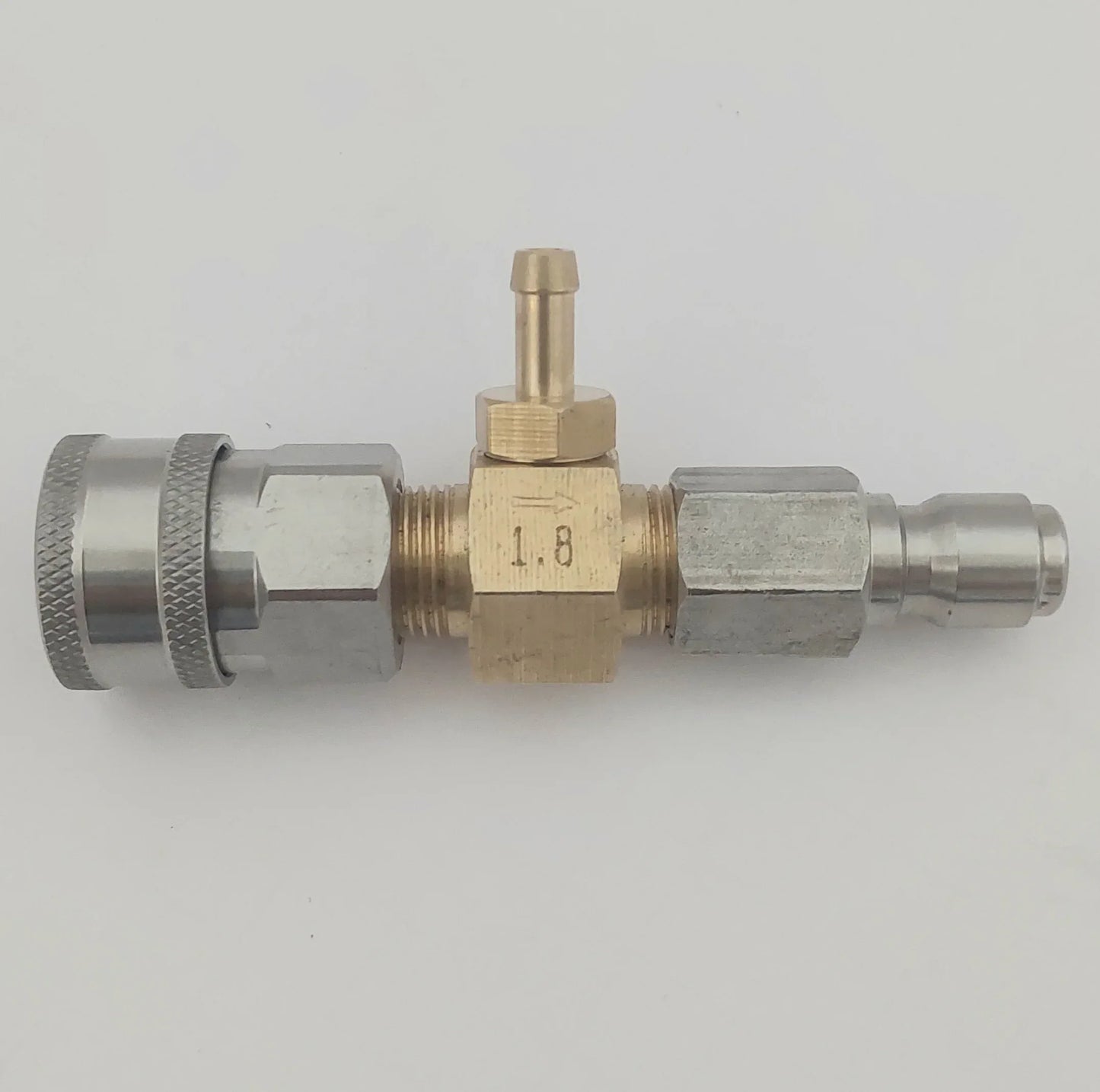 1.8 Downstream Chemical Injector w/ SS Quick Connects - General Pump Hi-Draw 3/8" - Soft Wash Factory