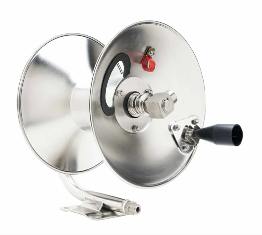 100' Stainless Hose Reel Pressure Washer 3/8" - Soft Wash Factory
