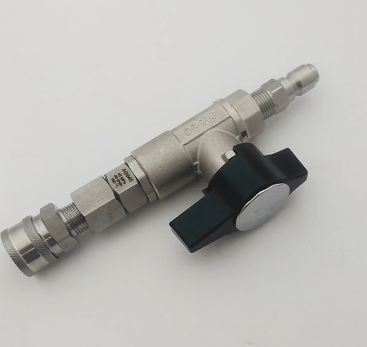 Ball Valve Set Up - Dn10 for Pressure Washer w/ MTM Live Swivel - Soft Wash Factory