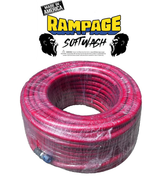 Rampage 5/8" Red Softwash Hose Stainless Steel - Soft Wash Factory