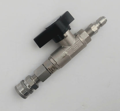 Ball Valve Set Up - Dn10 for Pressure Washer w/ MTM Live Swivel - Soft Wash Factory