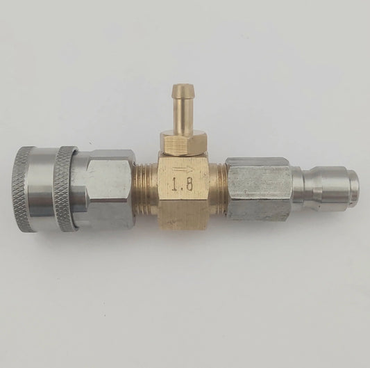 1.8 Downstream Chemical Injector w/ SS Quick Connects - General Pump Hi-Draw 3/8" - Soft Wash Factory